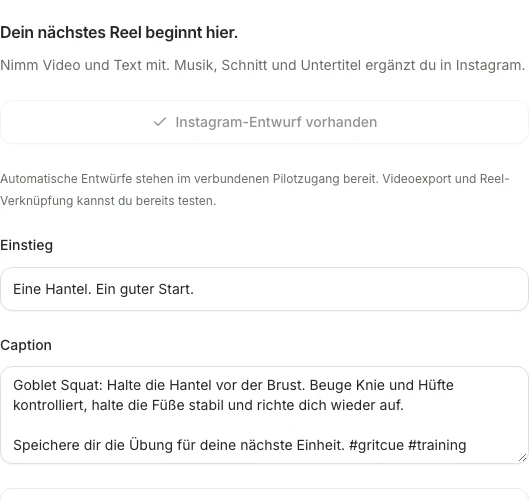 Vorschau auf das Content Studio von Gritcue
